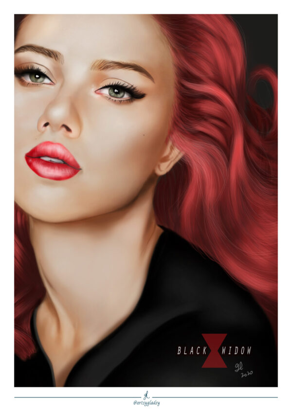 Black Widow Portrait Print